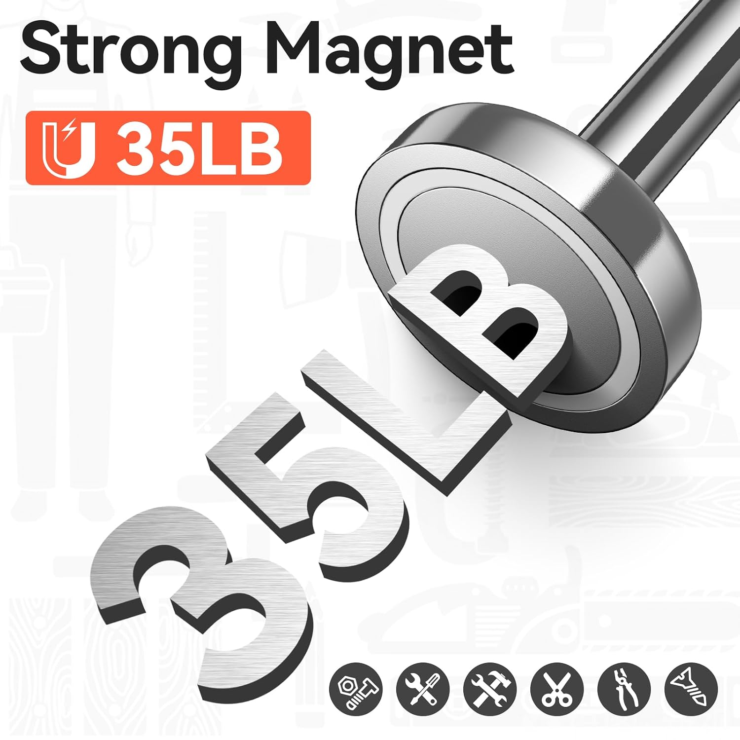 Detalle de Magnet Pick Up Tool Preciva – teleskopischer Magnetheber bis zu 15,8 kg Tragkraft