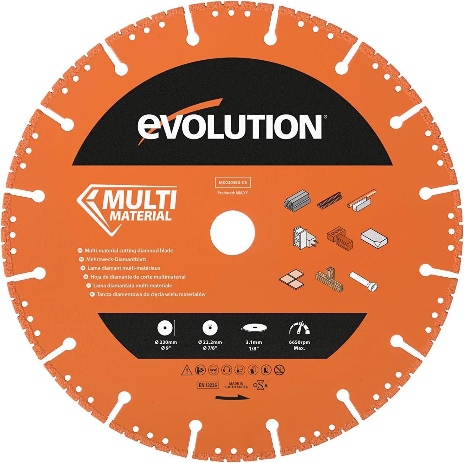 Detalle de Evolution Power Tools R230DCT przecinarka do betonu 230 mm, bez tarczy