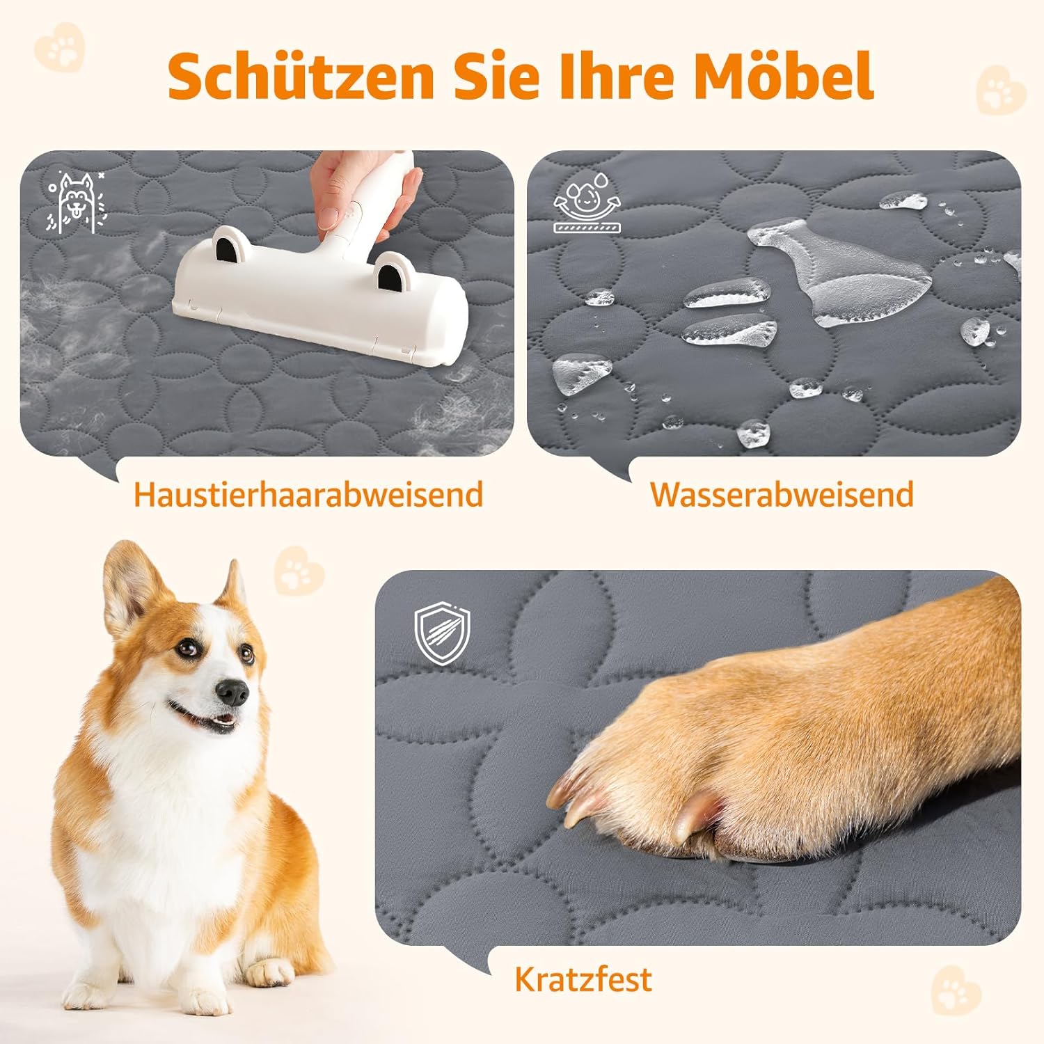 Thumbnail 3 de PICK FOR LIFE wasserdichte Hundedecke – beidseitig nutzbare Haustierdecke zum Schutz von Sofa, Bett & Auto
