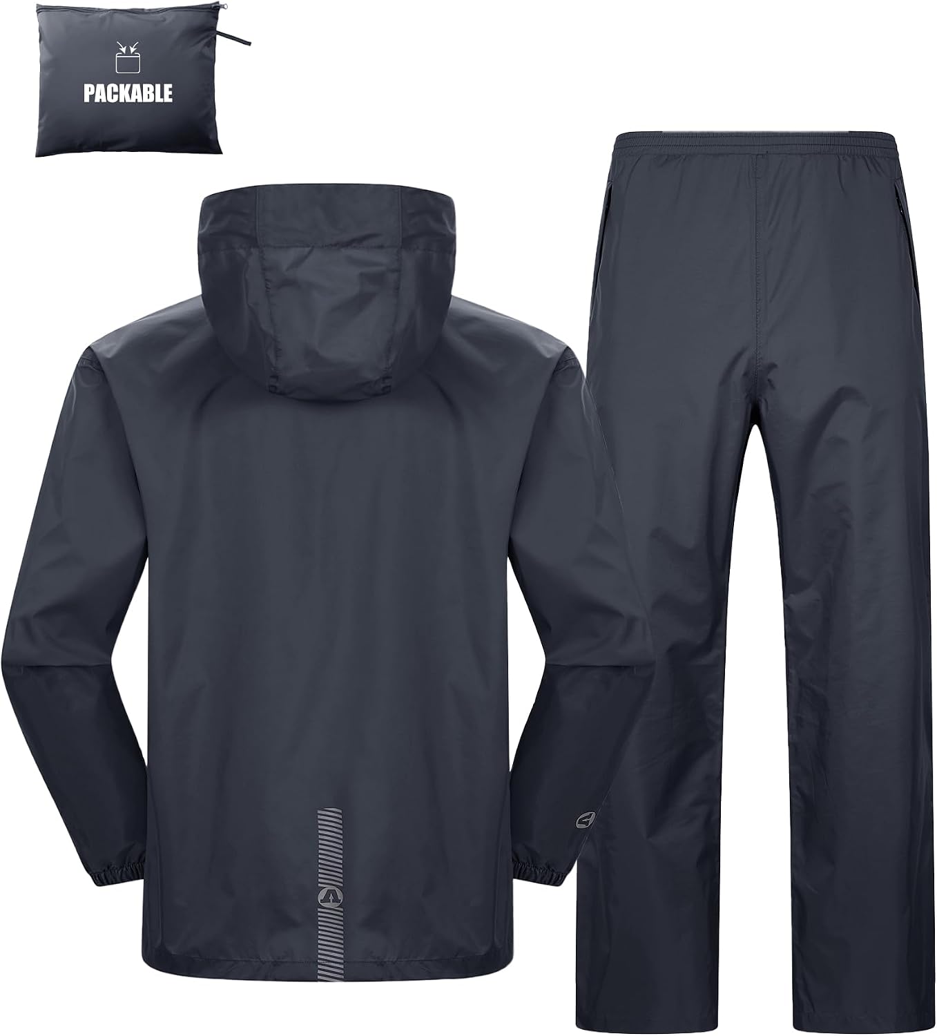 Thumbnail 6 de Herren & Damen Regenanzug – Reflektierender, wasserdichter Packbarer Regenkombi für Outdoor und Radfahren