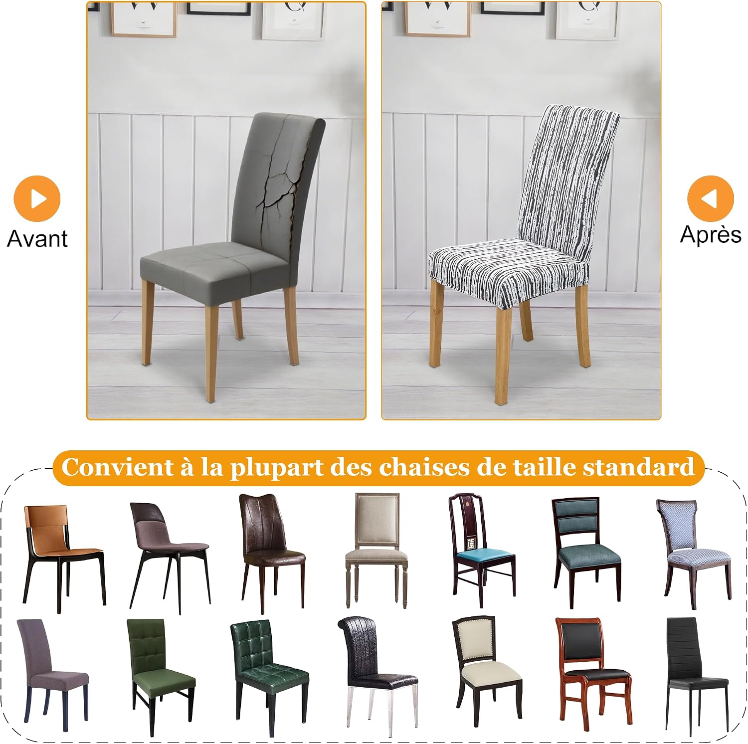 Thumbnail 2 de Housse de Chaise Extensible – Lot de 6, Protection et Rafraîchissement pour Salle à Manger