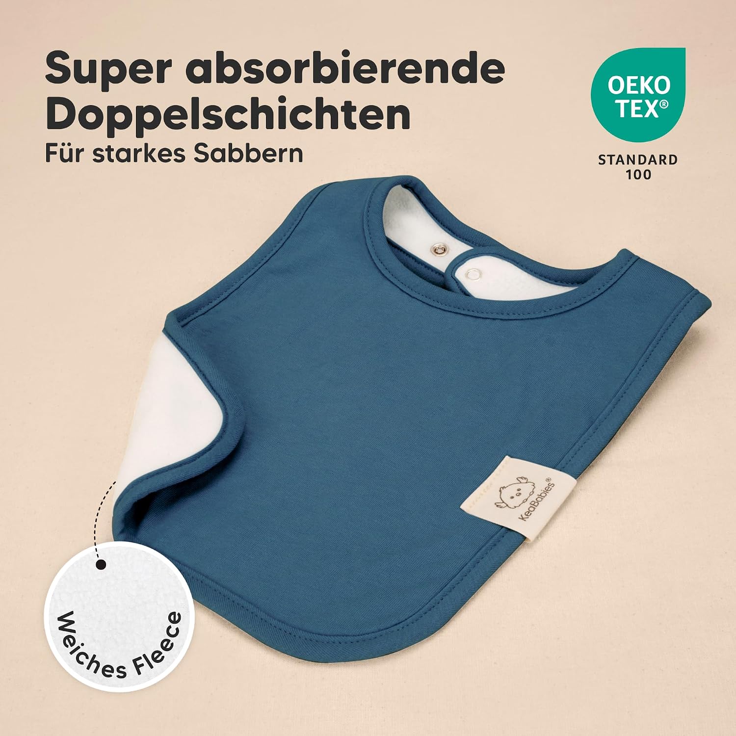Thumbnail 3 de KeaBabies Coast Bio-Baby-Lätzchen 8-Stück: Unisex, saugfähig, maschinenwaschbar (0–24 Monate)