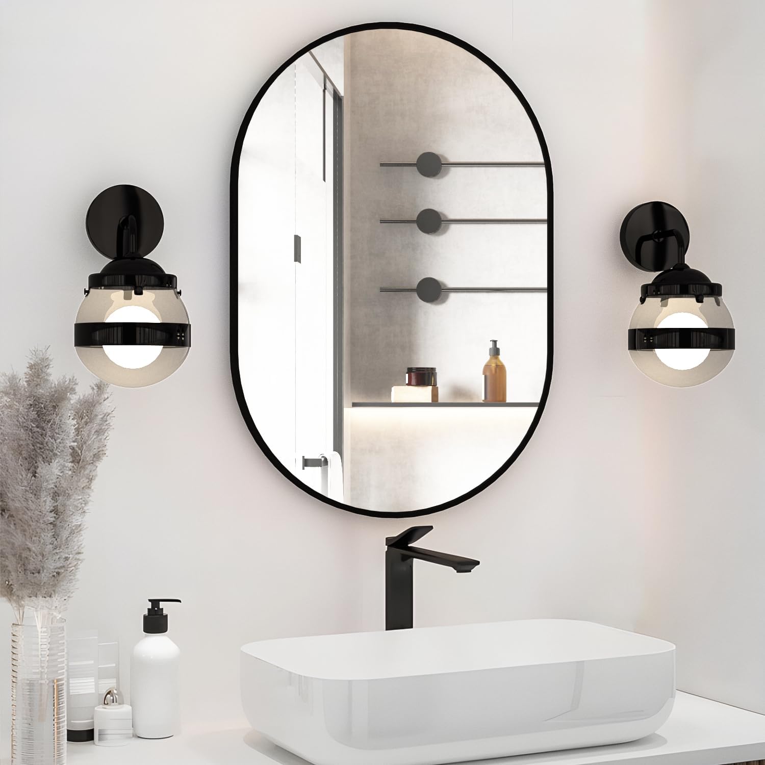 Thumbnail 3 de NEUWEABY Oval Bathroom Mirror 20 × 30 in