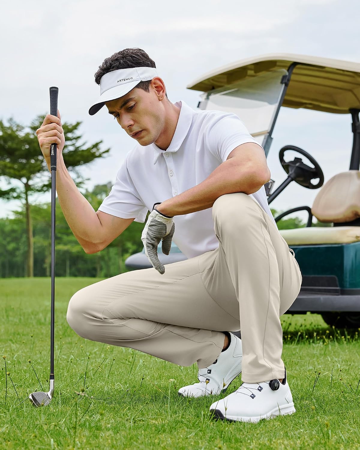 Detalle de Men's Classic Fit Stretch Golf & Dress Work Pants 30''/32''/34'' — All-Day Comfort & Versatility by Vytroon