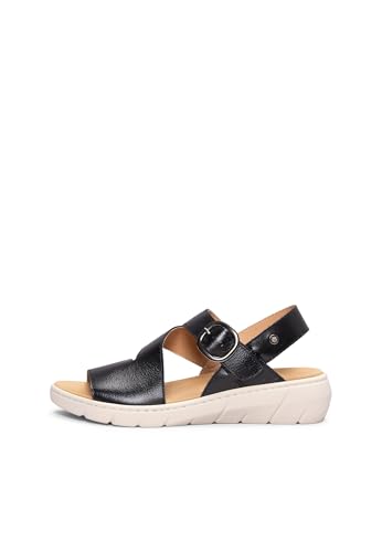 Detalle de miMaO Sandales à semelle amovible NOIR EU 39 – cuir Nappa, talon équilibré et plate-forme