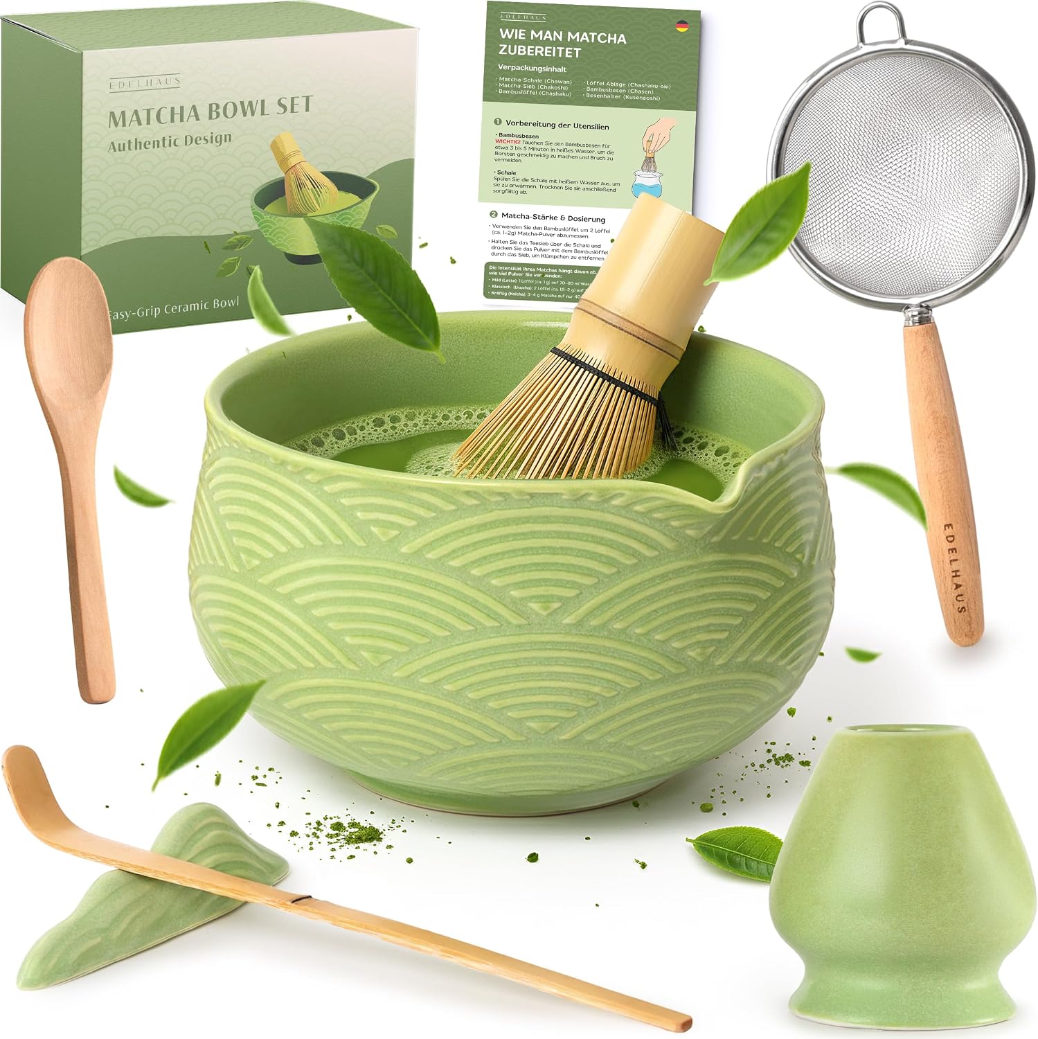 Detalle de EDELHAUS Matcha Set 7-teilig für Zeremonie 🍵