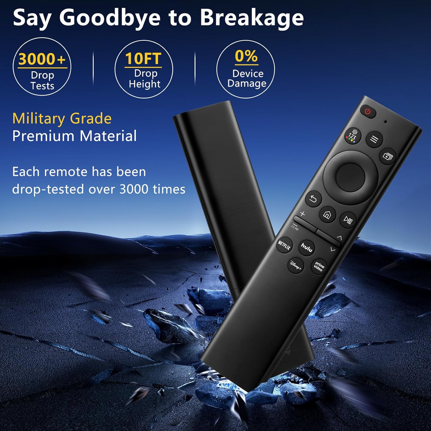 Thumbnail 1 de EWO'S (Pack of 2) Universal Remote Replacement for Samsung TV Frame Series (Solar/Crystal/Curved) — 2-Year Warranty