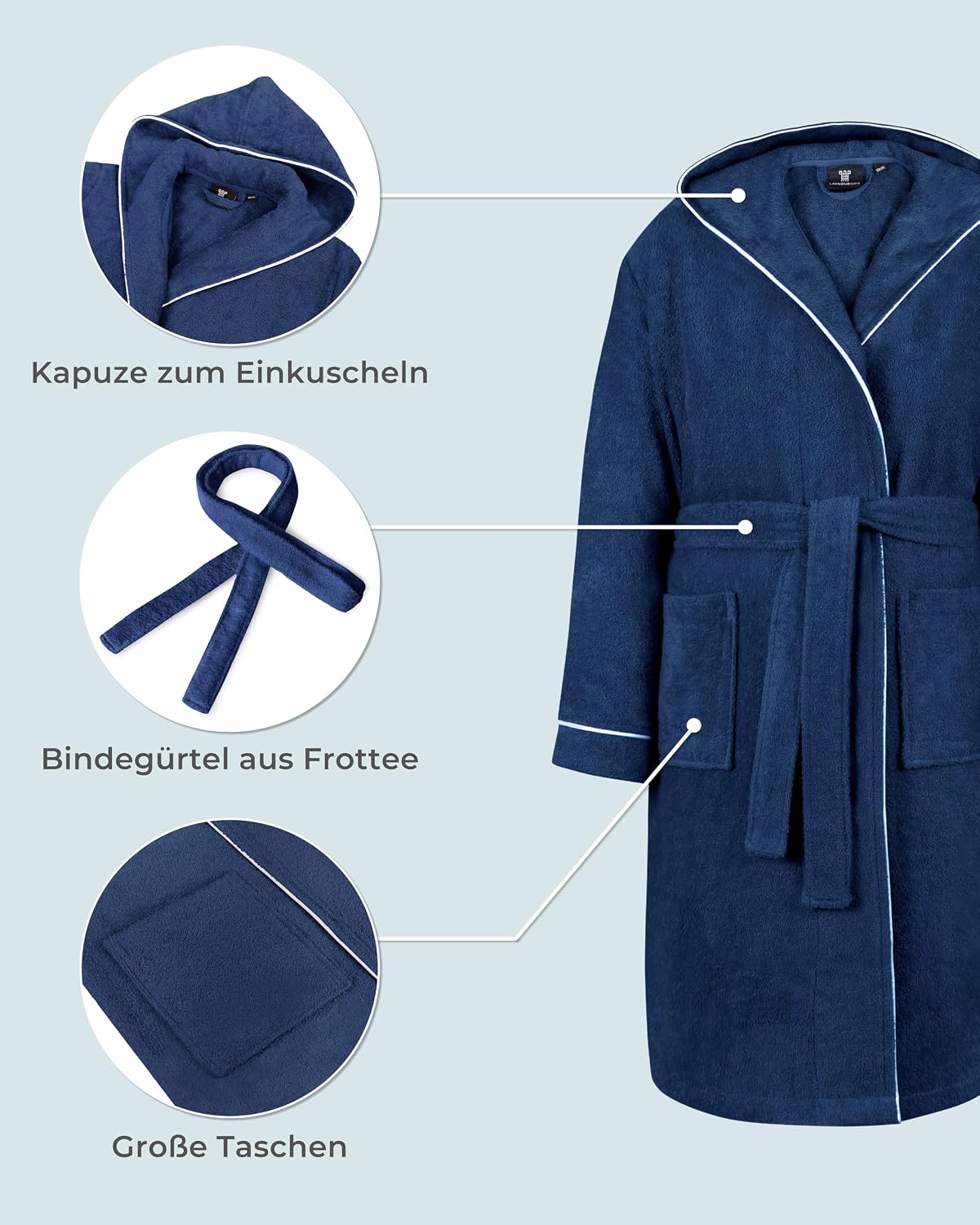 Thumbnail 5 de LAYNENBURG Premium Bademantel Kinder 110–176