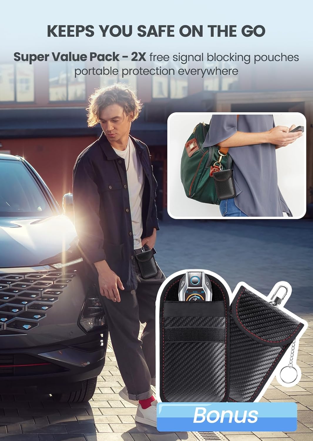 Thumbnail 5 de Samfolk Faraday Box and Pouch 2 Pack keyless key protector 🛡