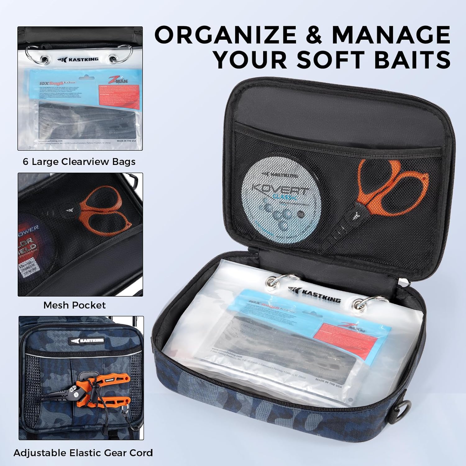 Thumbnail 4 de KastKing BaitSpace 50L Fishing Tackle Backpack with Removable Bait Binder and 2 Rod Holders