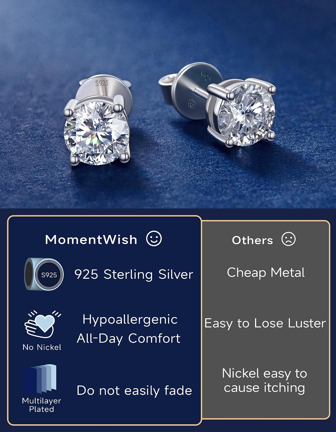 Thumbnail 5 de MomentWish Moissanite Ohrringe 5 mm đ