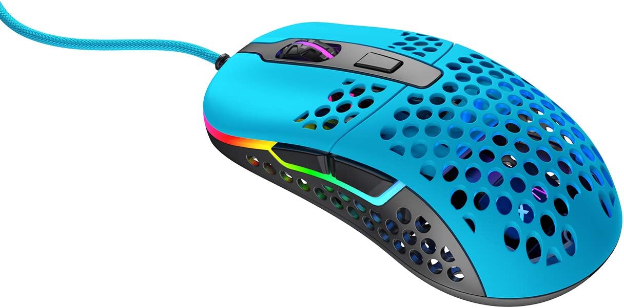 Detalle de Xtrfy M42 RGB – Ultraleichte Gaming-Maus in Miami-Blau (M42-RGB-BLUE)