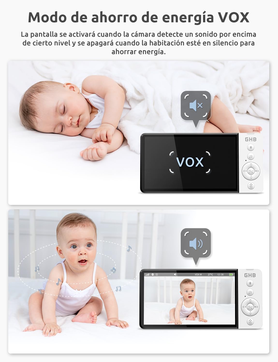 Thumbnail 5 de GHB Camara Vigilancia Bebe 5" 5000mAh