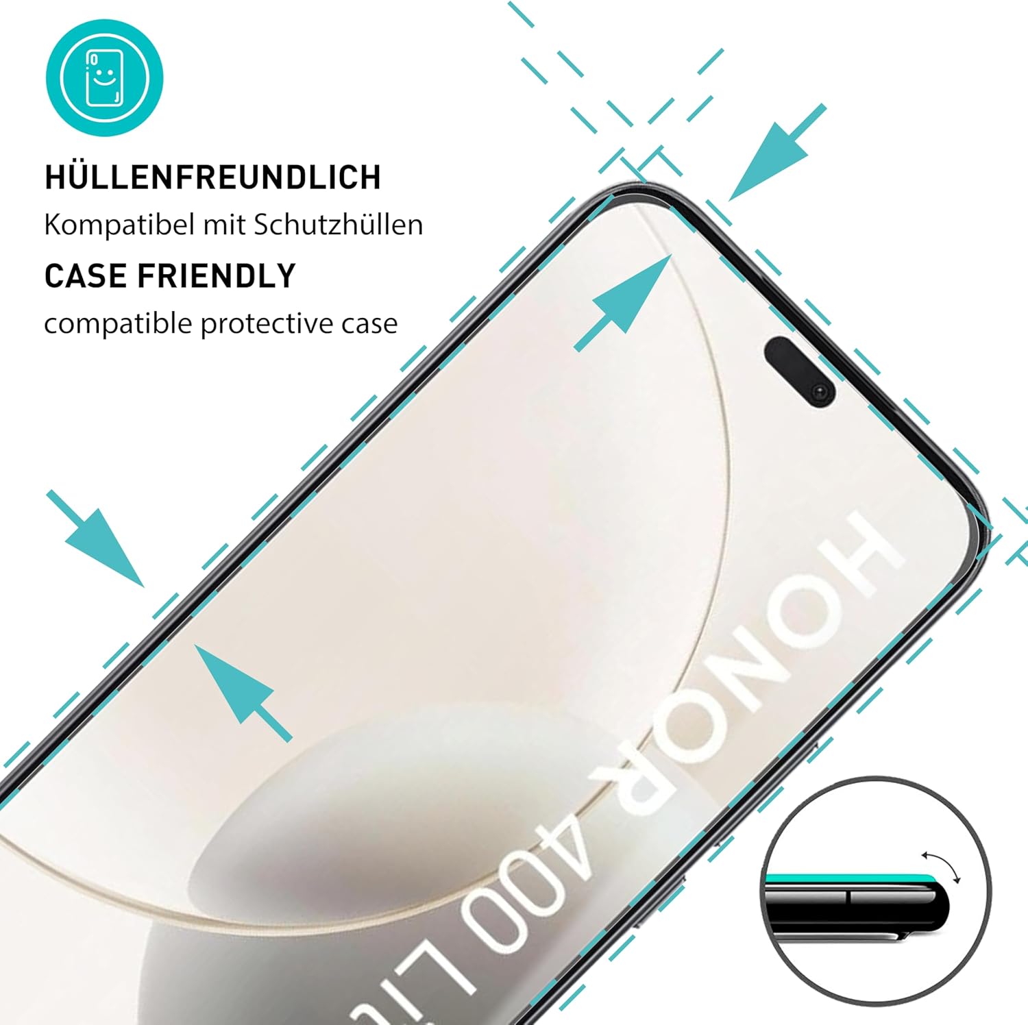 Thumbnail 1 de SmarTect Glass Screen Protector for Honor 400 Lite 5G, 3-Pack, 0.3 mm 9H Glass