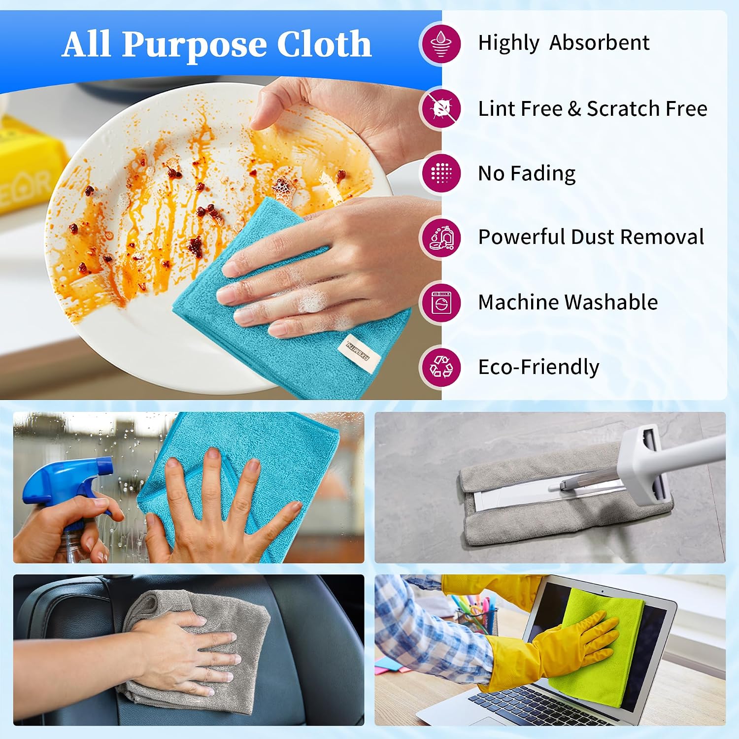 Thumbnail 3 de FIXSMITH Microfiber Cleaning Cloths 12 x 16 in