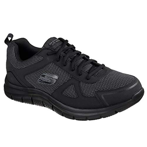 Detalle de Skechers Track Bucolo: Scarpe running da uomo, Black Leather Mesh Trim, 43 EU