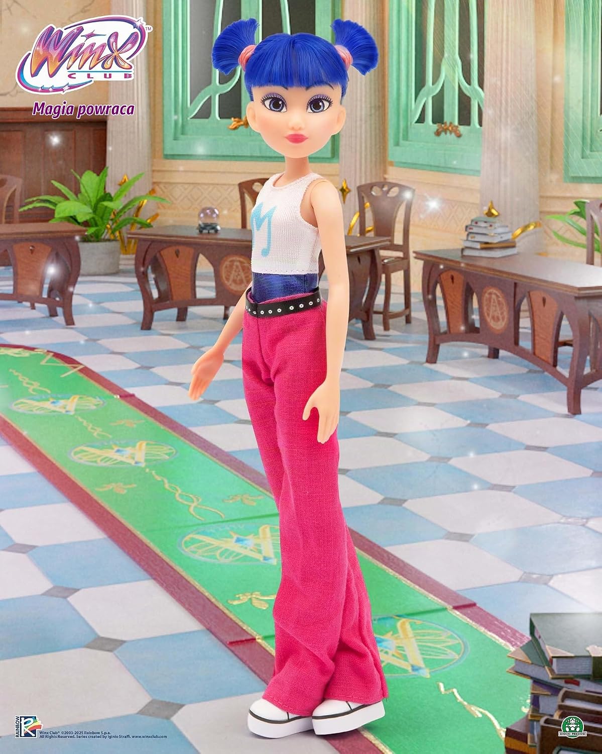 Detalle de Winx Club WNX77300 Winx Iconic Musa – lalka 27 cm z niebieskimi włosami