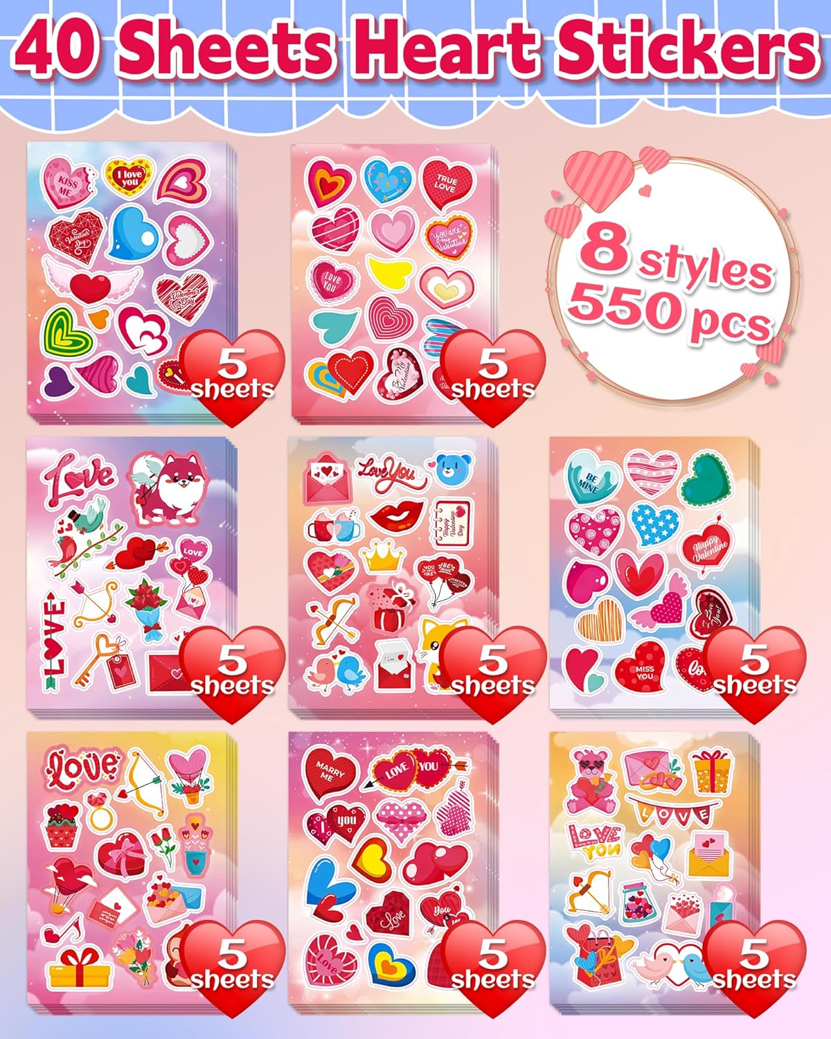 Thumbnail 4 de 550PCS Valentines Day Stickers 🎨