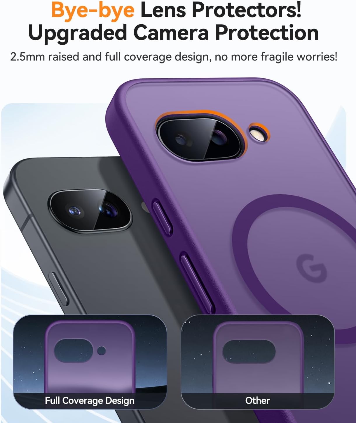 Detalle de CANSHN Magnetica Cover per Google Pixel 9a (6.3") – Protezione completa fotocamera, корпуса trasparente opaco e antiurto