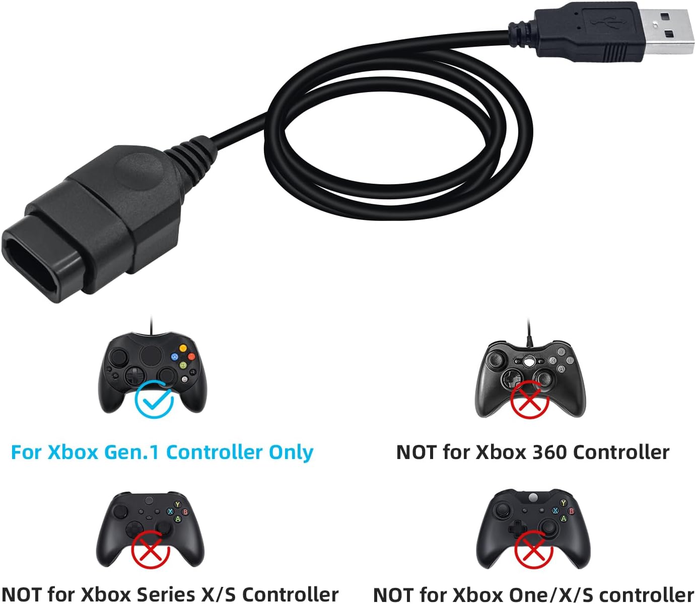 Detalle 2 de Mcbazel Cavo di Conversione USB per controller Xbox 0,7 m