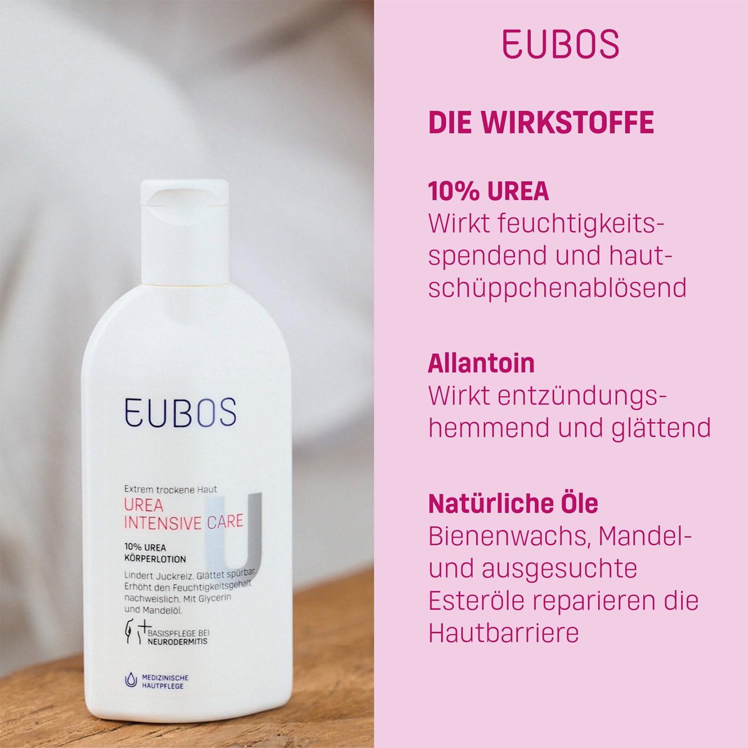 Detalle de EUBOS Urea 10% Körperlotion – 200 ml für trockene Haut