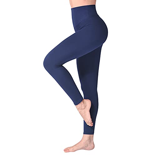 Detalle de SINOPHANT Mallas Deporte Mujer de Cintura Alta, Leggings Opacas L-XL en Azul Marino