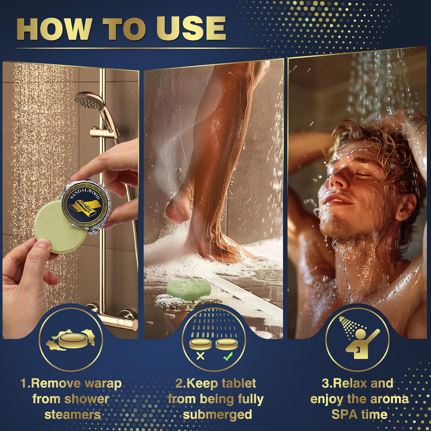 Thumbnail 6 de Qivatex Badebomben Aromatherapie – 8 Stück Duschdampfer für Männer
