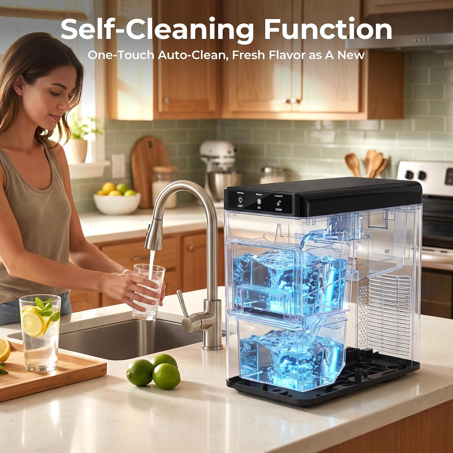 Detalle de Electactic CB24M-C Nugget Ice Maker, Stainless Steel, 35 lb/Day