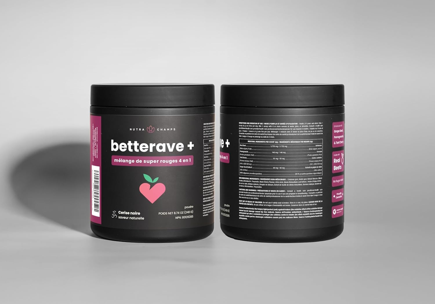 Detalle 2 de NutraChamps 999107 Beet Root Powder, Cherry-Flavoured Sugar-Free Super Reds