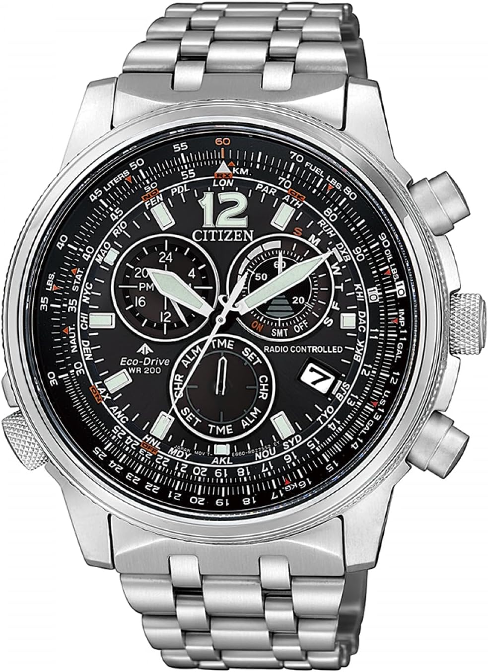 Detalle de Citizen Pilot's Chrono E660 CB5860-86E Eco-Drive da uomo