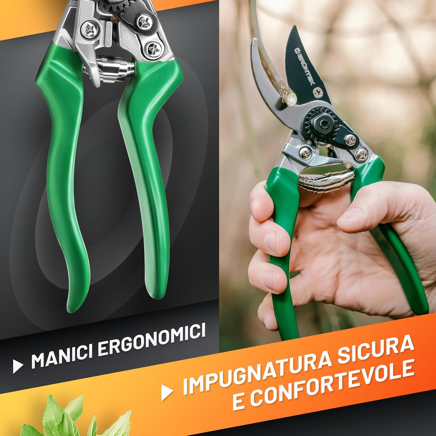Thumbnail 3 de GRÜNTEK Falco Forbici da Potatura 215 mm: taglio bypass, lama SK-5 e manici ergonomici