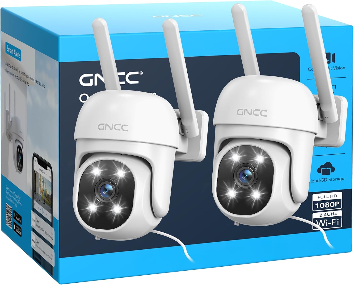 Detalle de GNCC GK2 Kit 2 Telecamera Wi‑Fi Esterno 1080P