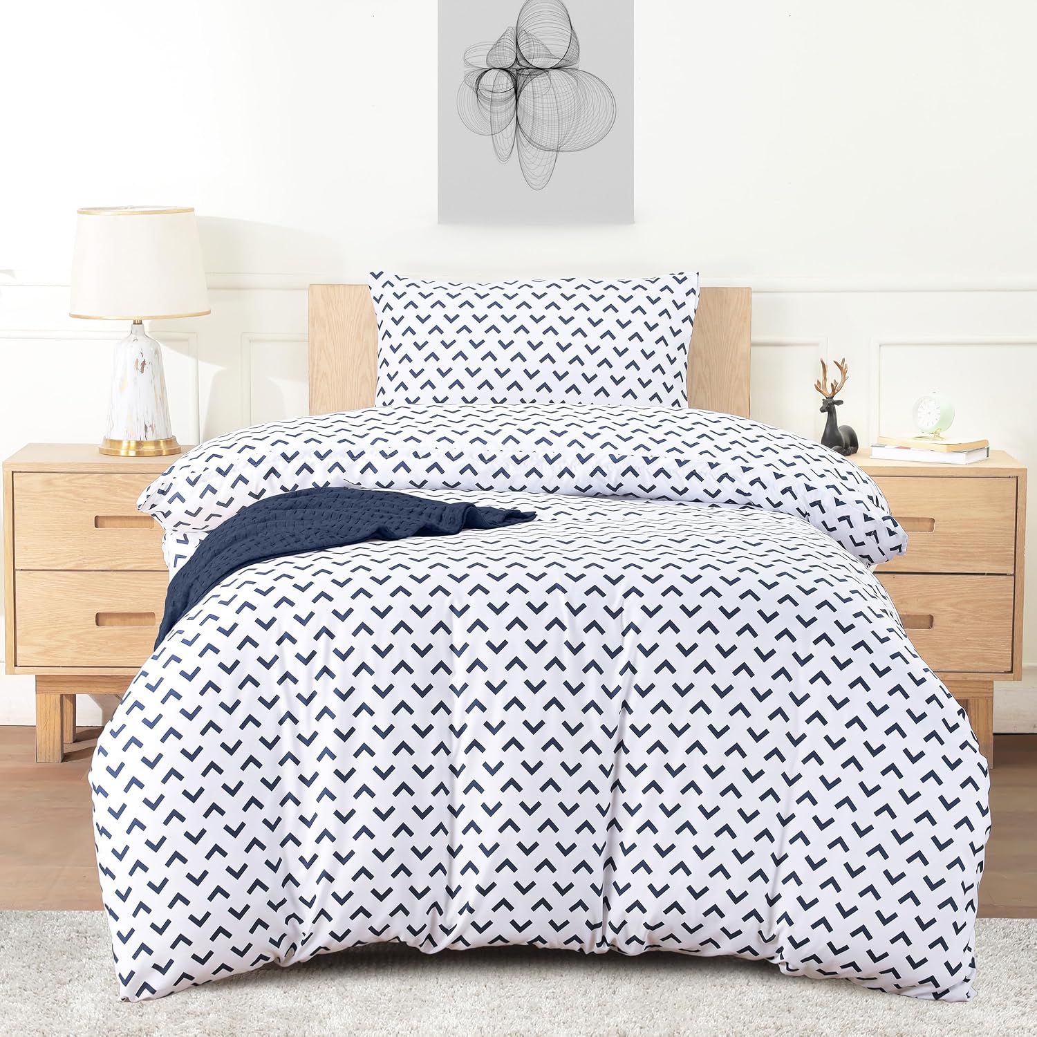 Detalle de Utopia Bedding Navy Print Duvet Cover Set