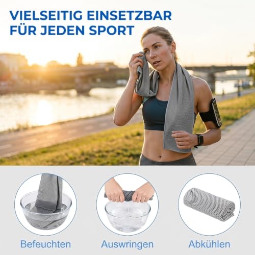 Detalle de TOYANDONA 4 Stück Kühlendes Sporthandtuch 30x100 cm – Wiederverwendbar, Polyester, atmungsaktiv und schnell trocknend