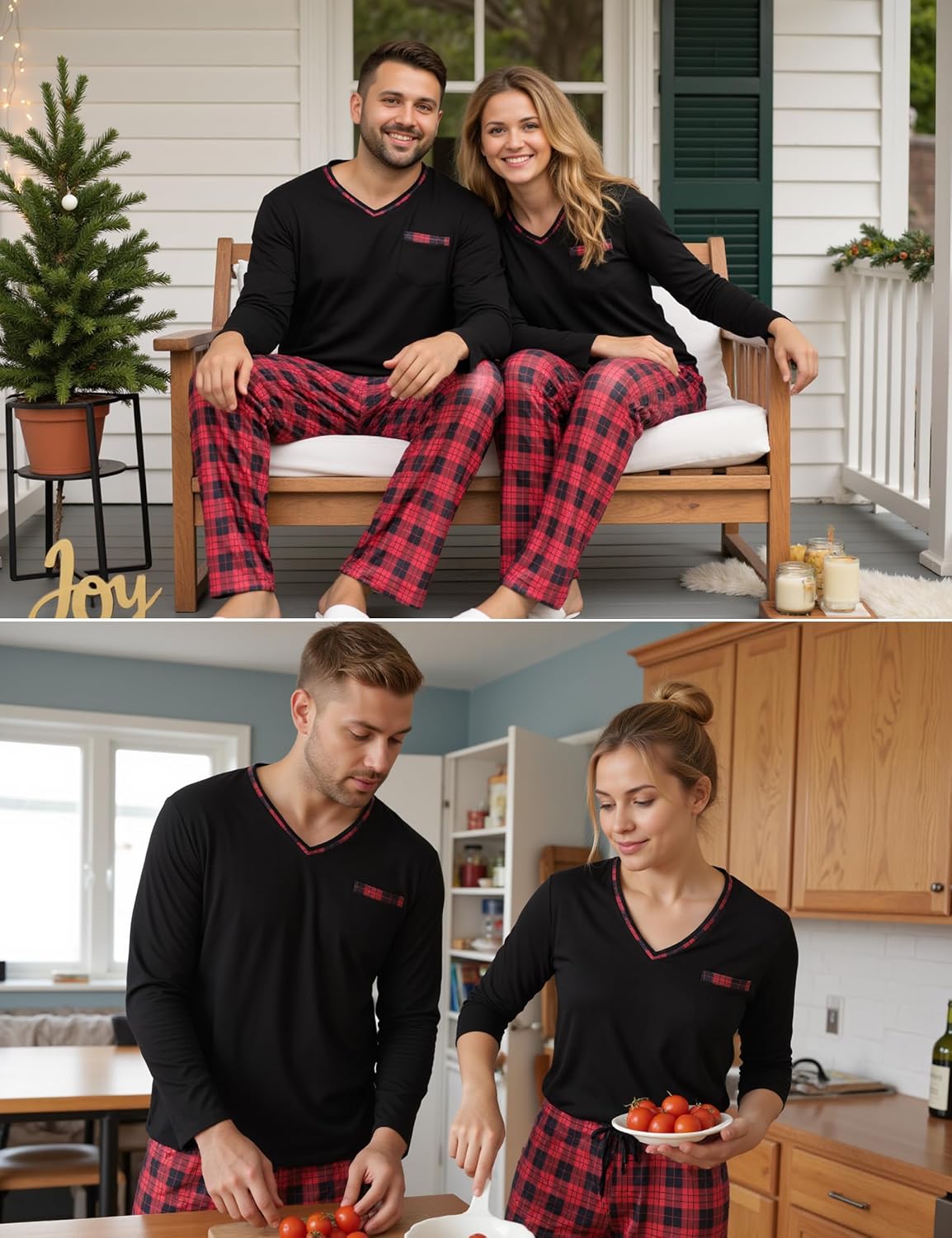 Thumbnail 3 de Demegimi Herren Pyjama Lang Winter kariert