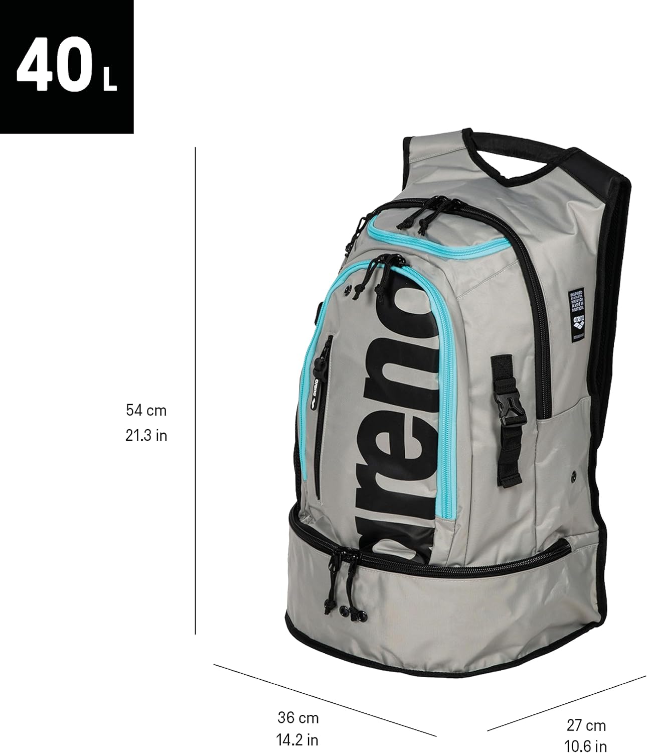 Detalle 1 de Arena Fastpack 3.0 Sac à Dos Sportif 40 L – Pour Natation, Mer et Gym