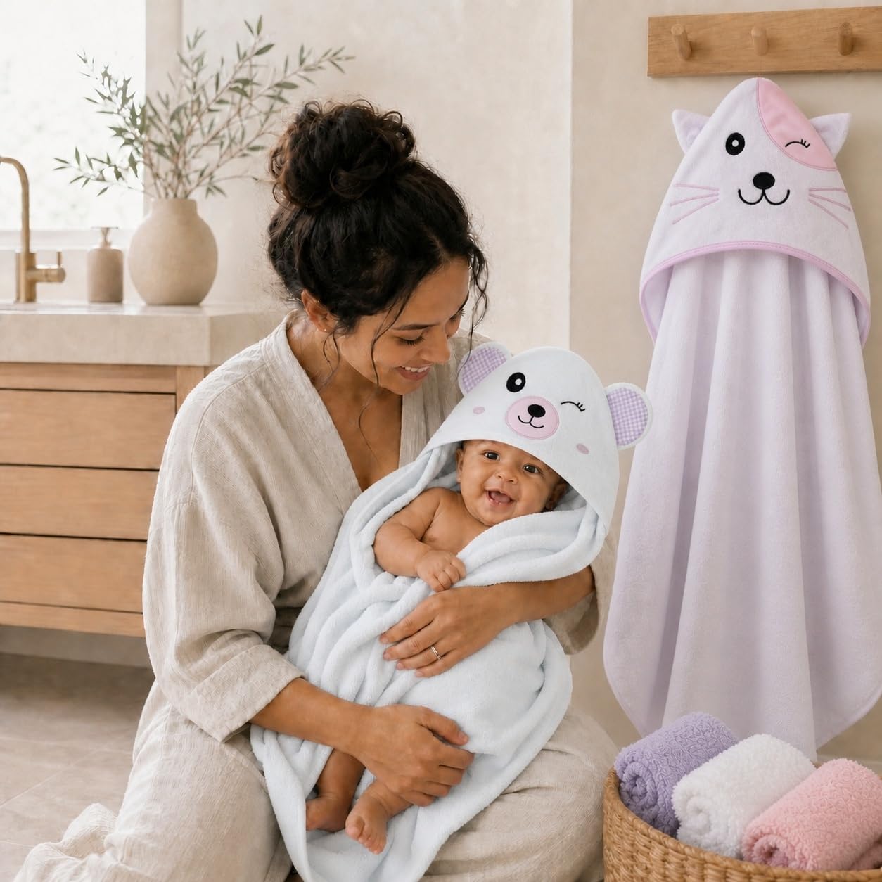 Detalle 2 de Cute Castle Baby Hooded Towels, Rayon