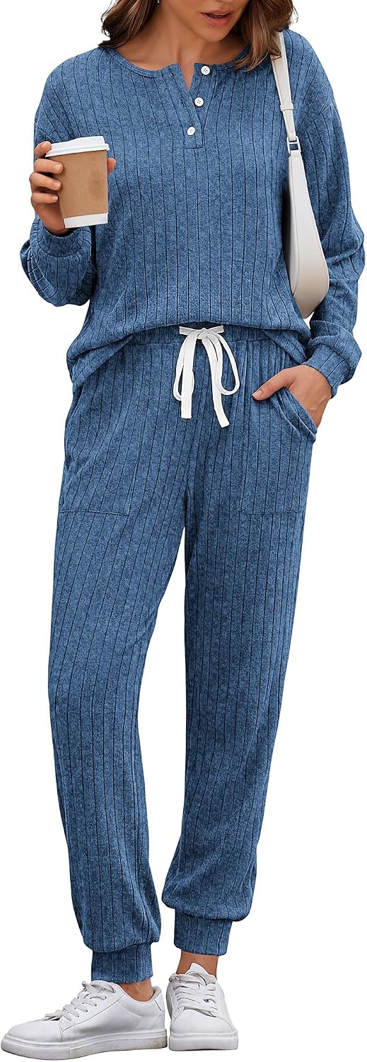 Detalle de Ekouaer Women's Knit Lounge Set
