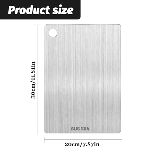 Thumbnail 1 de Pavlleen Tagliere in acciaio inox e Titanio 30×20 cm – tavola da taglio a doppia faccia