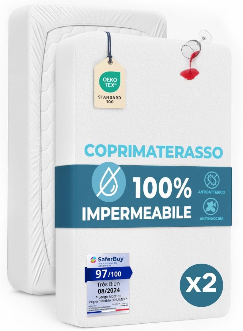 Thumbnail 6 de Dreamzie Coprimaterasso Lettino 60x120 cm impermeabile – morbido, traspirante e lavabile a 60°C