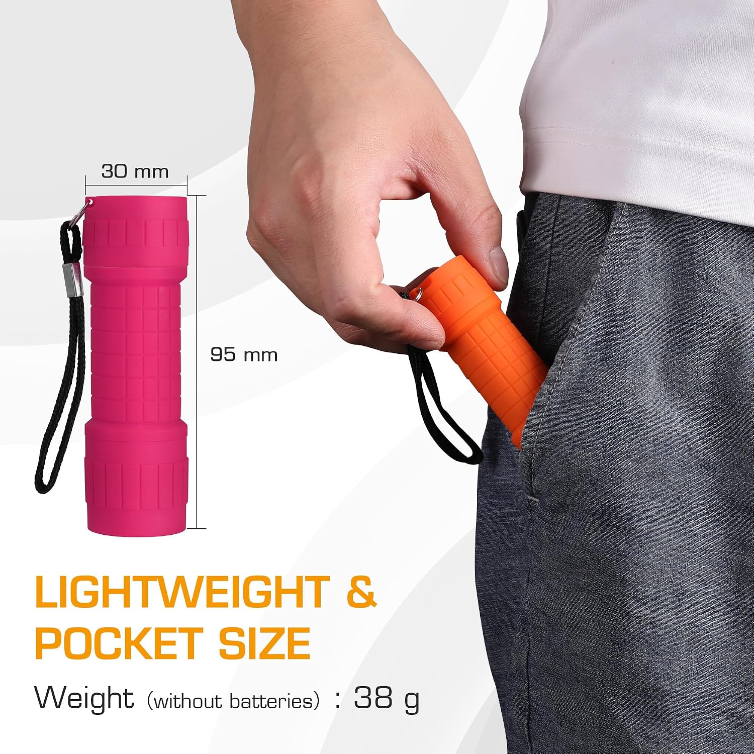 Detalle 2 de EverBrite UV Torch 6 Pack (9 LED, 395nm) blacklight torch for stain checks