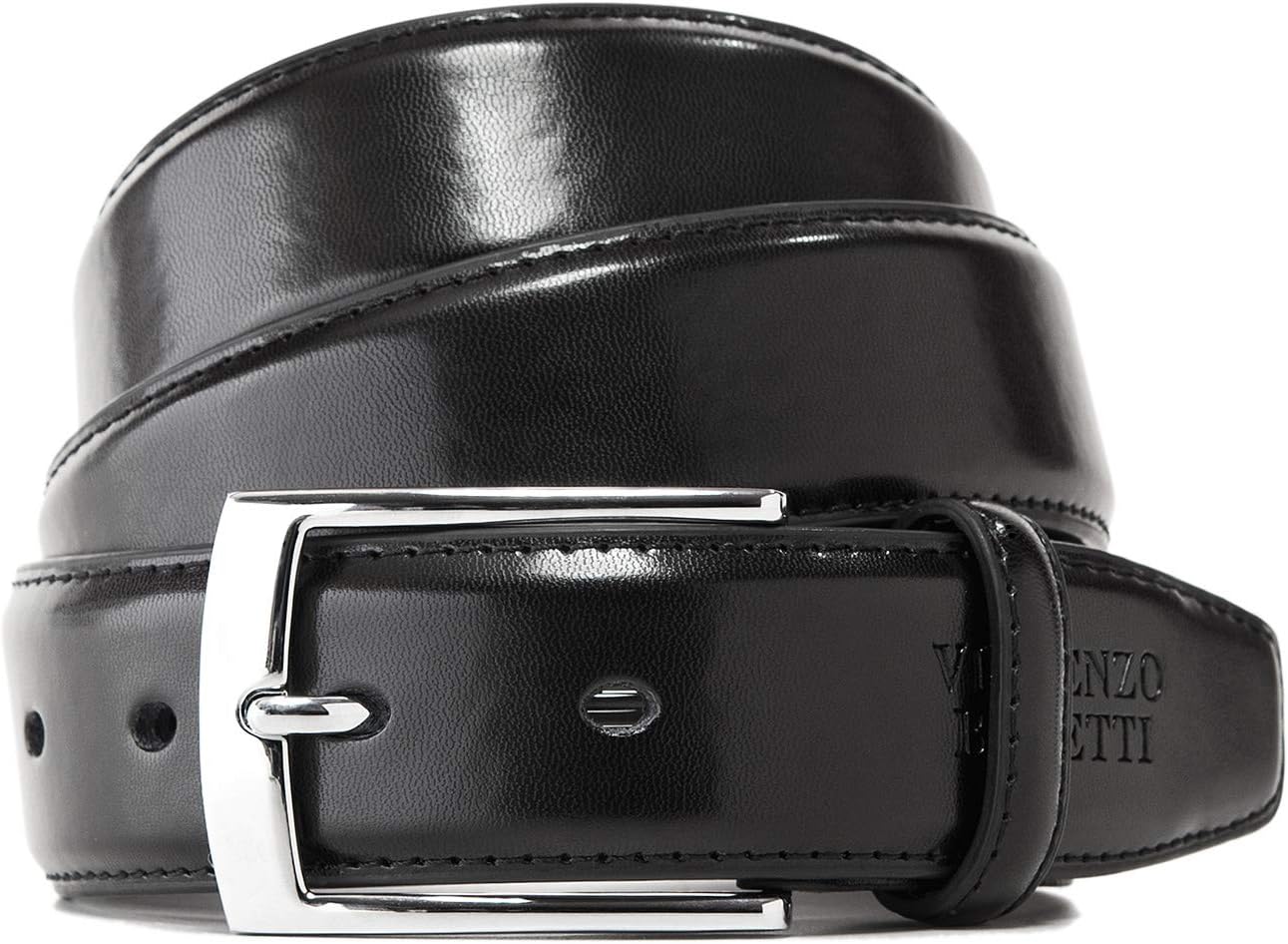 Thumbnail 2 de Vincenzo Boretti ceinture homme en cuir de vachette brillant à boucle à ardillon argent