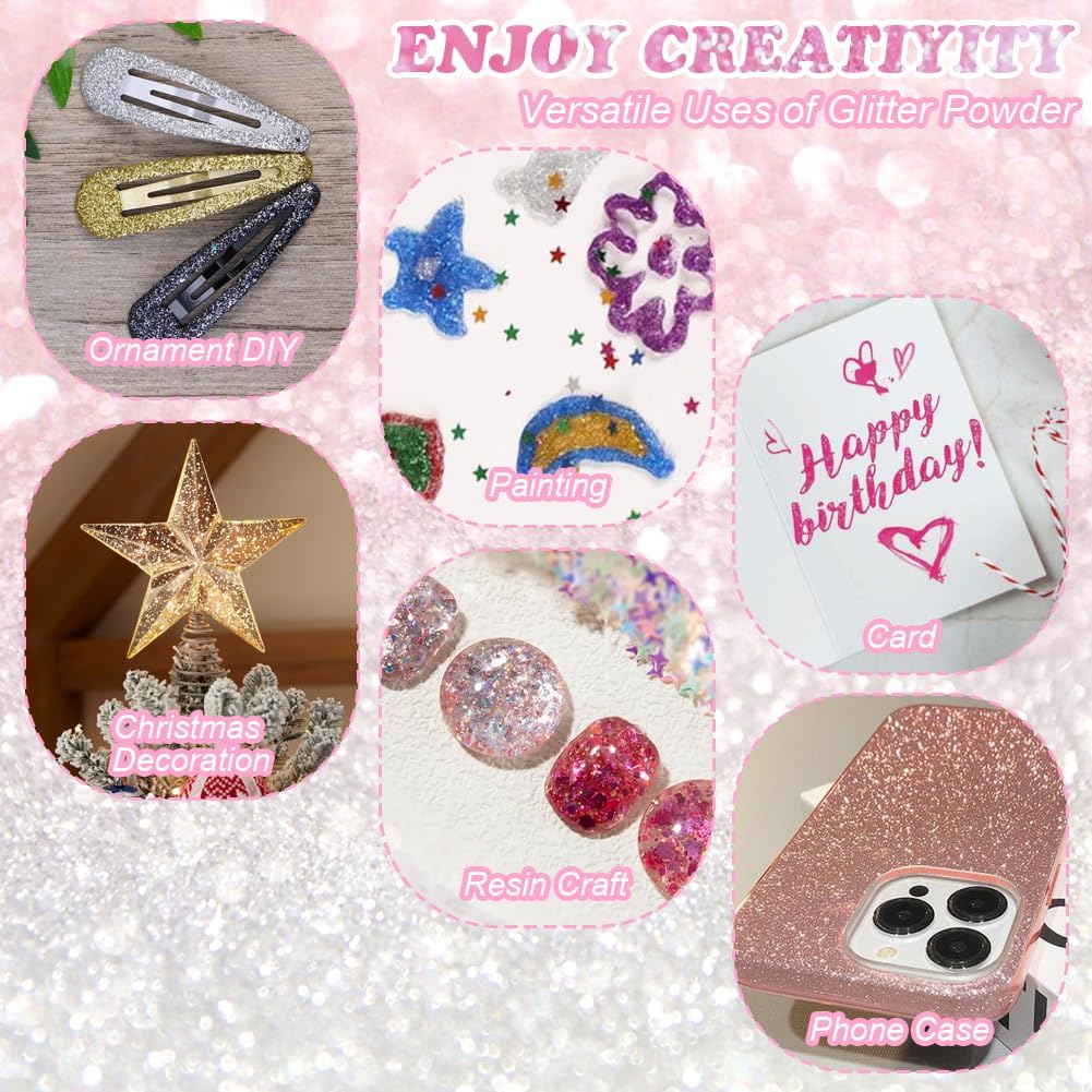 Detalle de URAQT glitter per nail art 32 pezzi