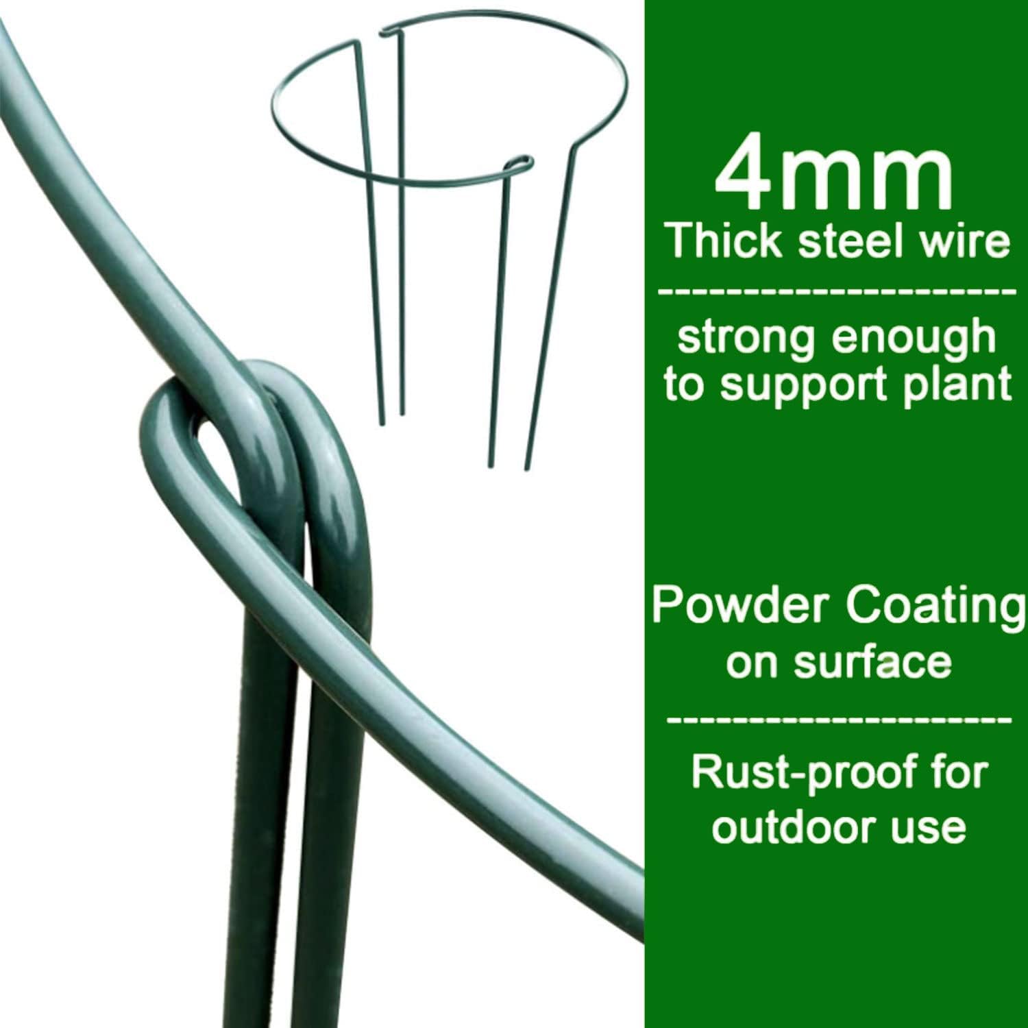 Detalle de VLYHGO 6PCS Half-Round Plant Supports (44x20cm) for Tomatoes, Roses & Flowers