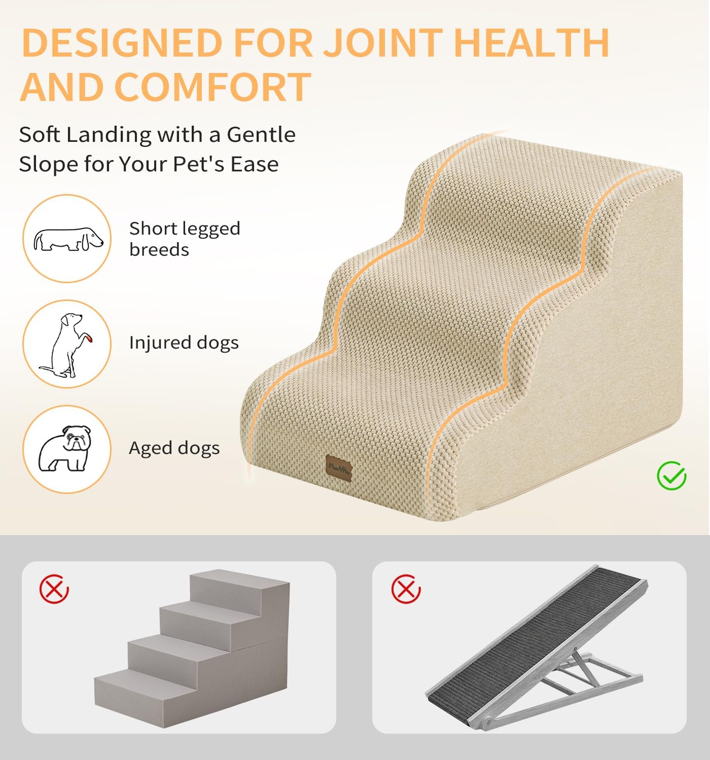Detalle 2 de Made4Pets 4-Step Pet Stair for 19.7 in Bed