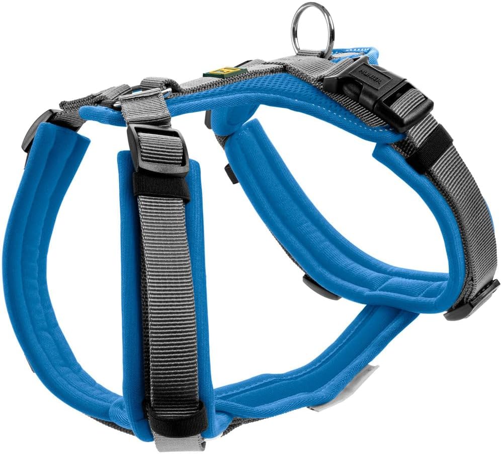 Hunter Maldon UP Hundegeschirr XS–S in Blau/Grau – reflektierend, gepolstert, 4-fach verstellbar