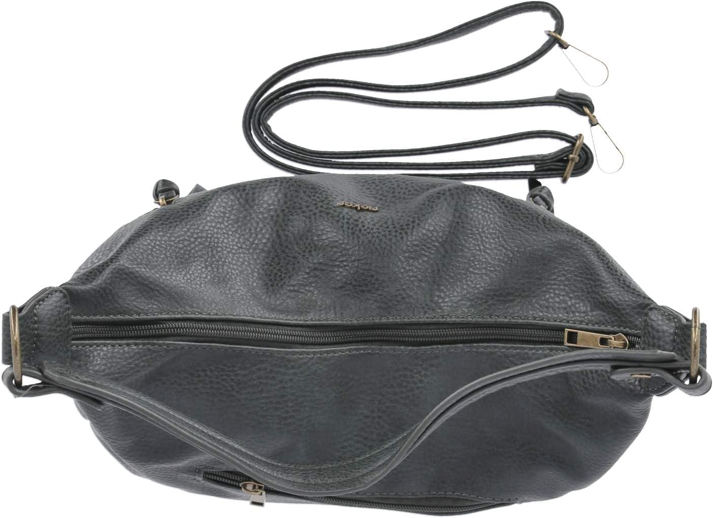Detalle de Rieker Damen H1016 Umhängetasche – Trendige Handtasche mit abnehmbarem Gurt