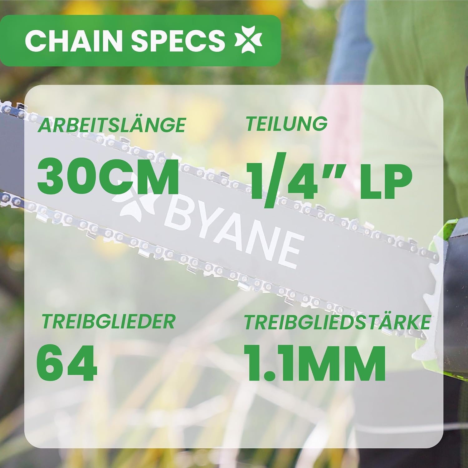 Detalle 2 de BYANE Sägekette 30 cm 1,1 mm 3er-Pack