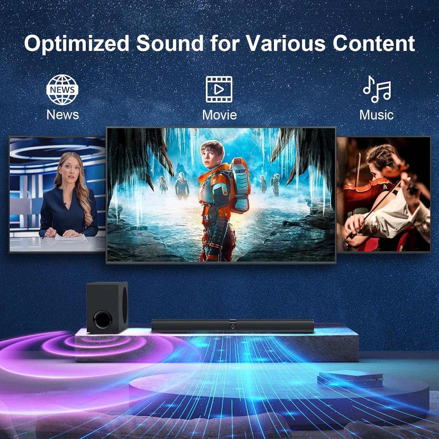 Thumbnail 2 de Soundbar mit Subwoofer für TV, 110 W Heimkino