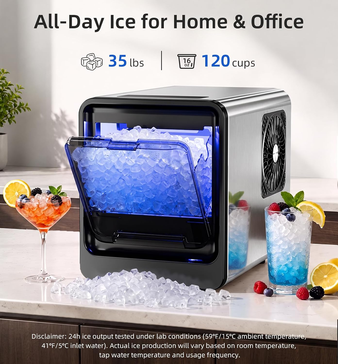 Detalle de Antarctic Star BS-303 Countertop Nugget Ice Maker, 35 lbs/day, Self-Cleaning